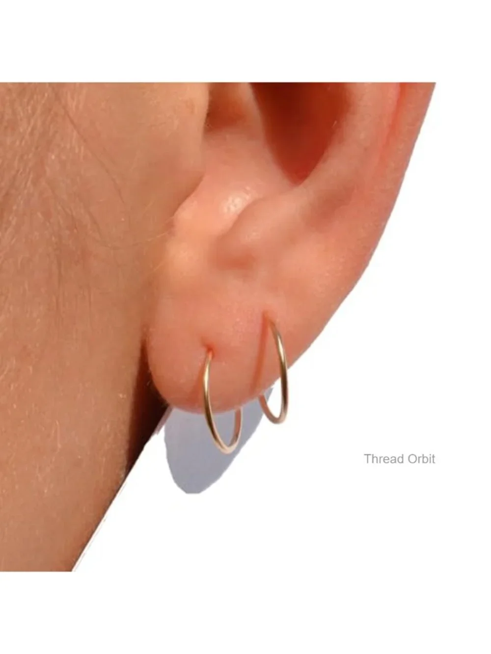 14k Real Gold Thin Hoop Earrings - Mini Dainty Huggie Hoops
